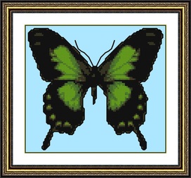 Green Butterfly Cross Stitch